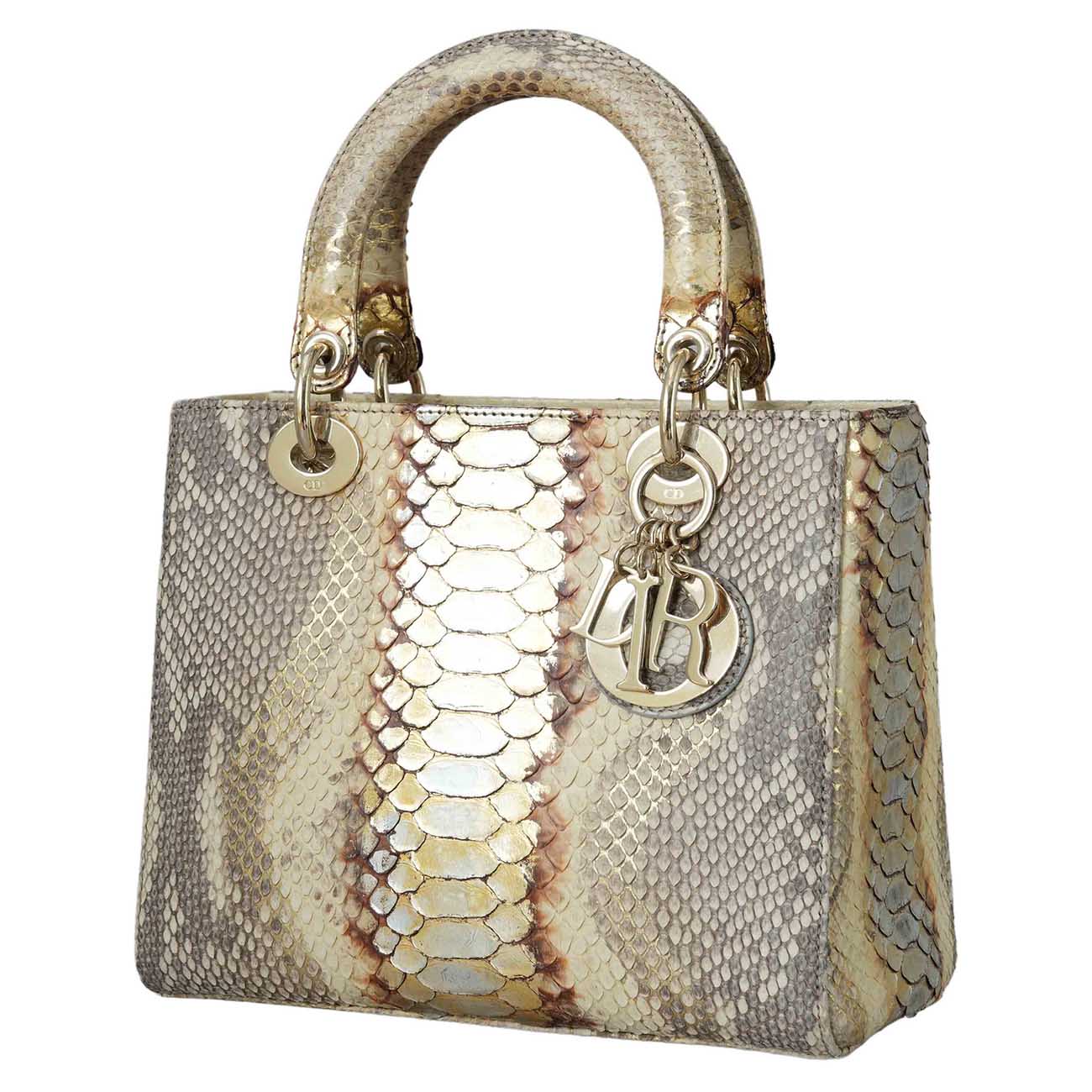 CHRISTIAN DIOR(USED)크리스찬디올 파이톤 레이디디올 미듐